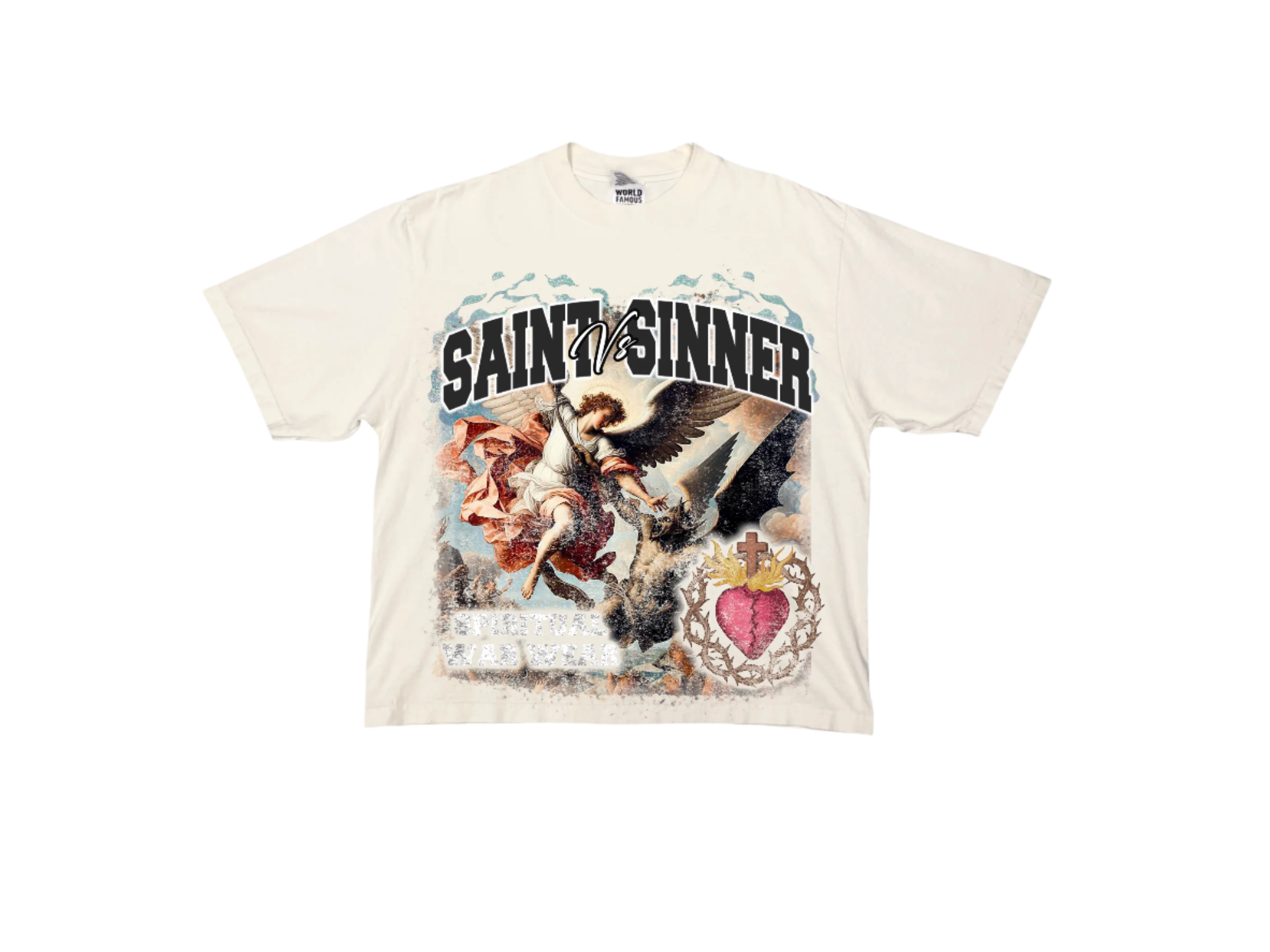 Cream Distorted Tee