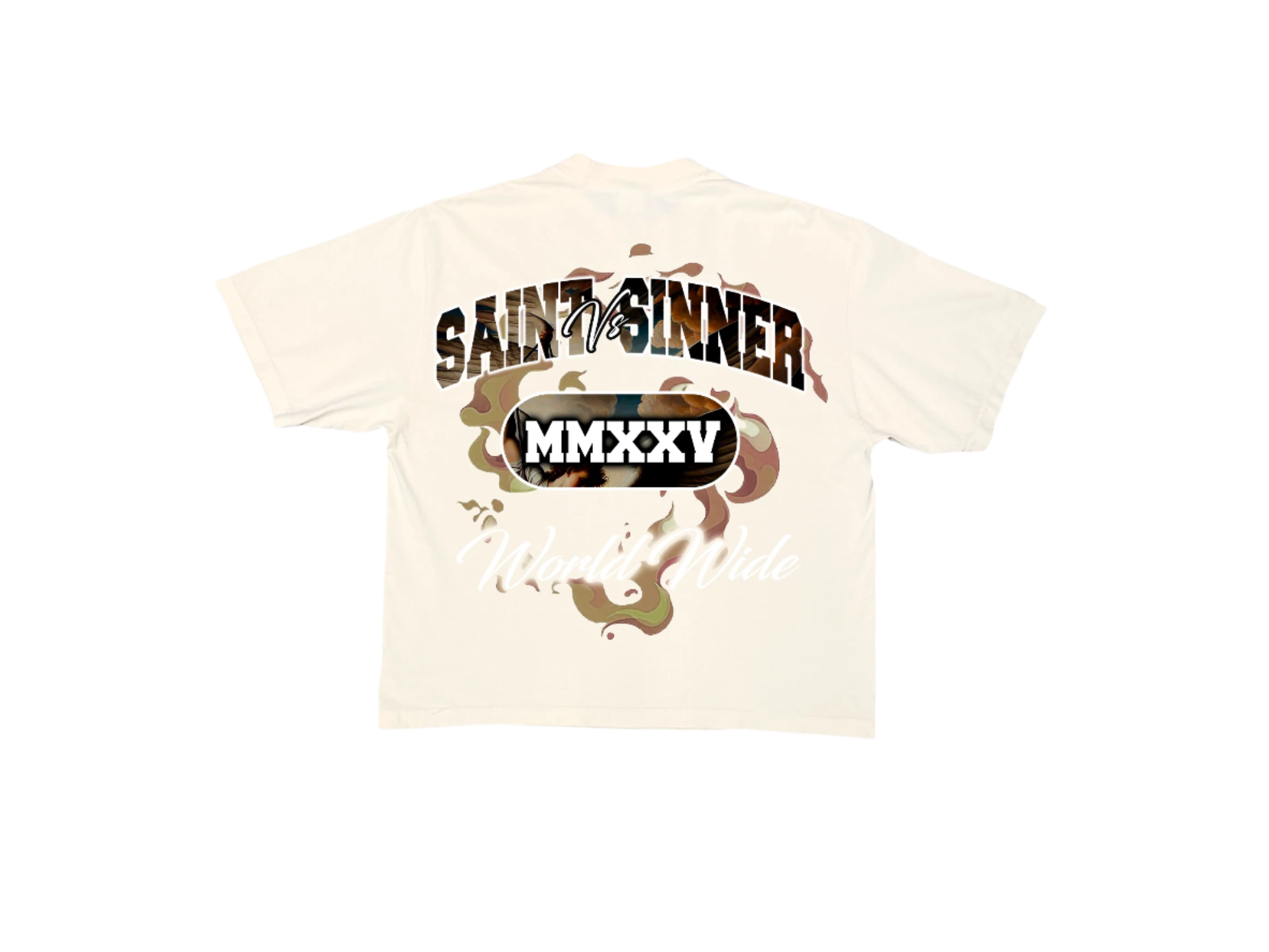 Cream Distorted Tee