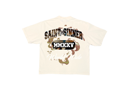 Cream Distorted Tee