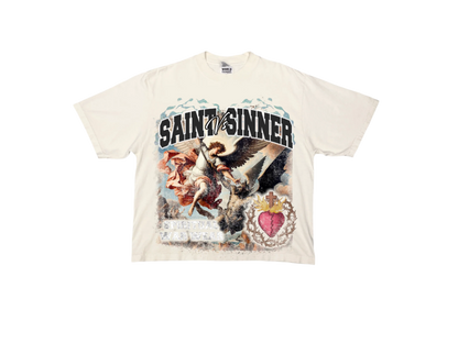 Cream Distorted Tee