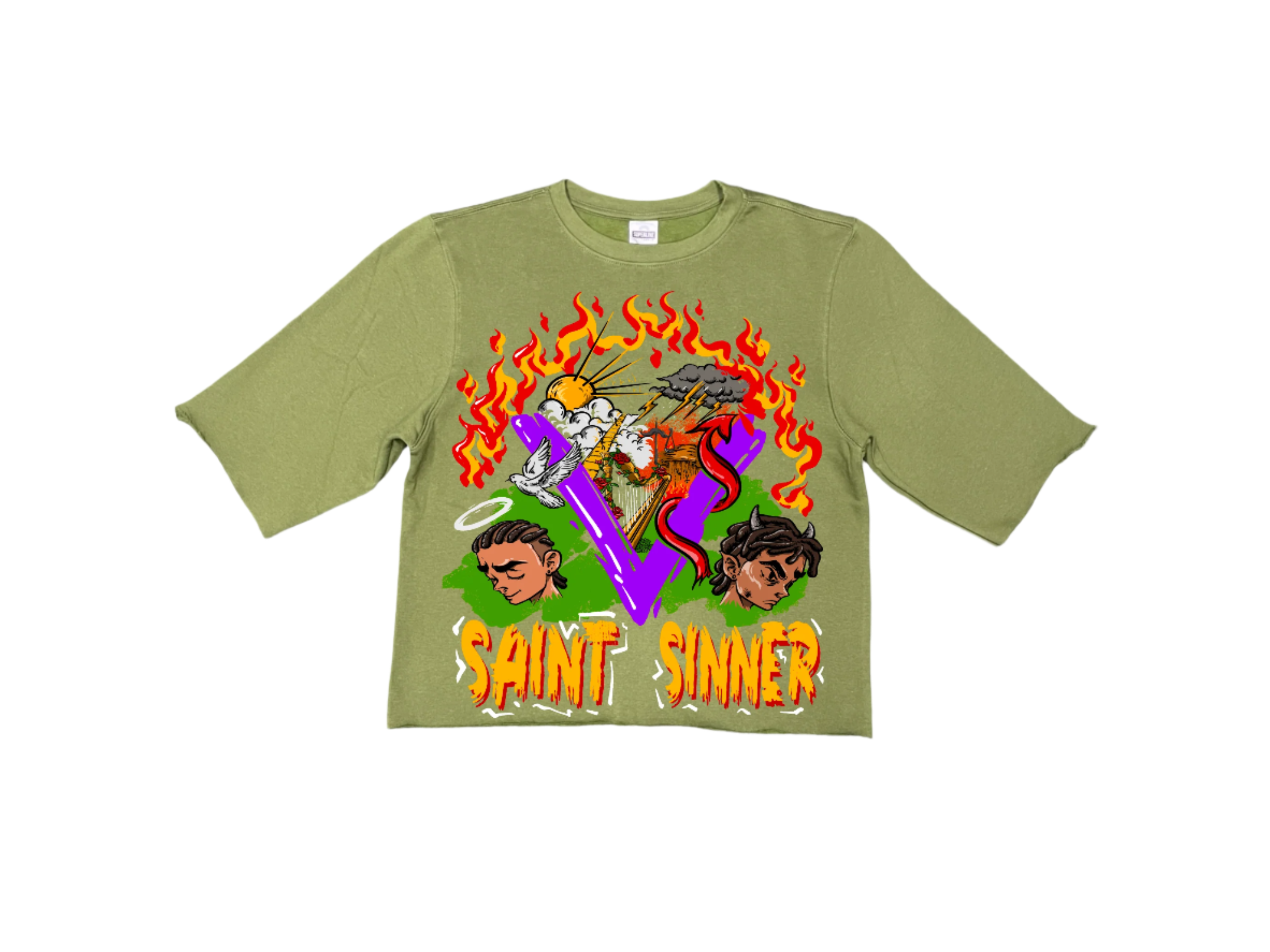 Green Two Face Tee