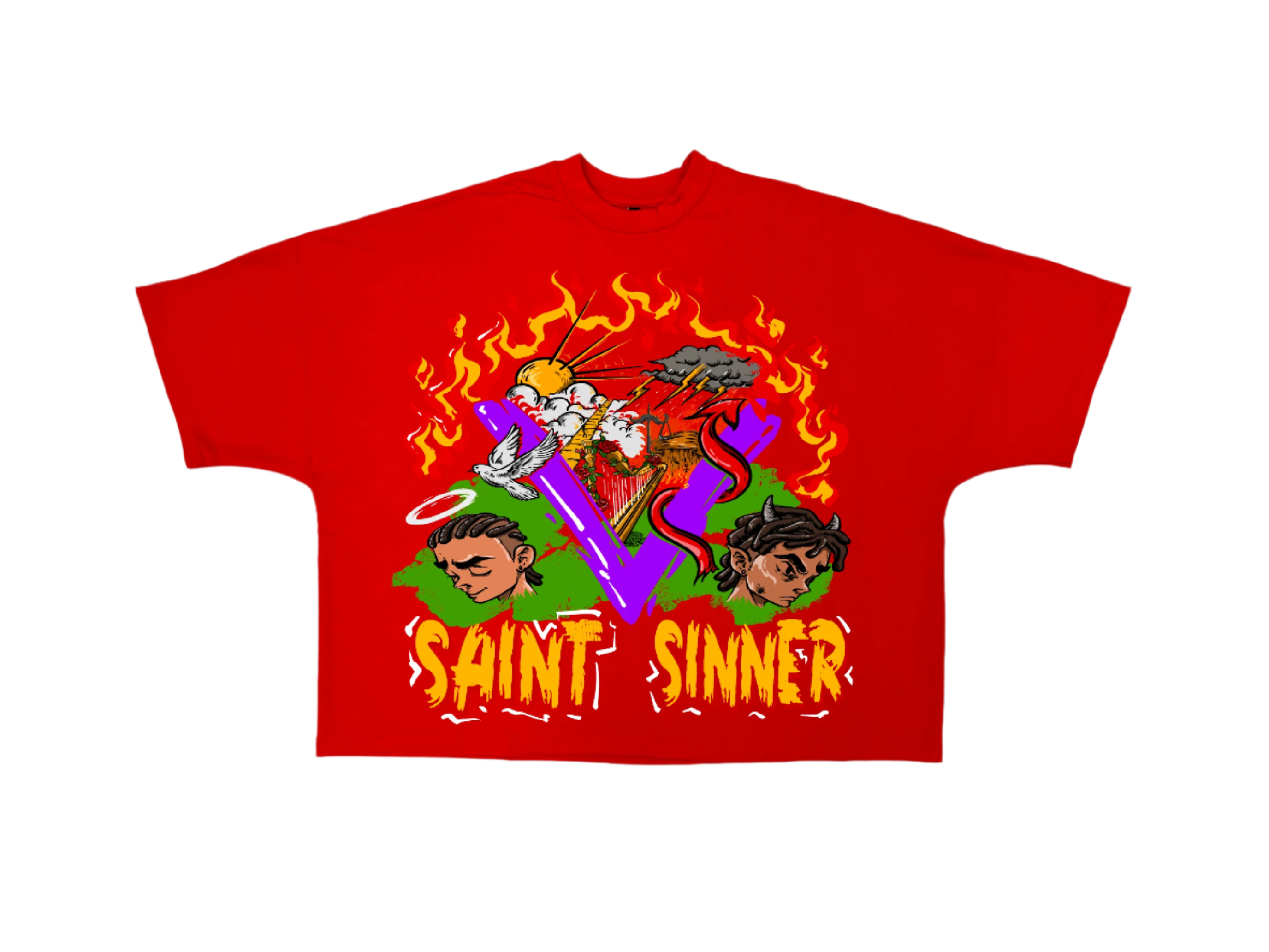 Red Two Face Tee